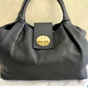 VTG Kate Spade Authenticate NWOT turn lock Buckle. Pebble Midnight Black bag